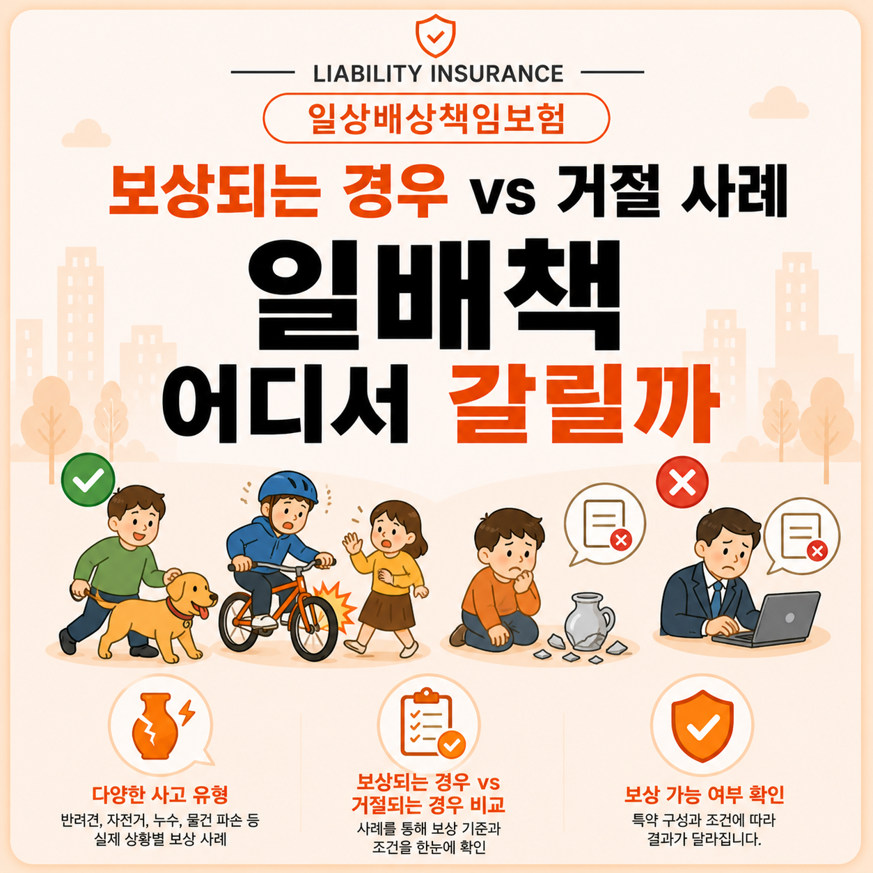 일상배상책임보험 실제 보상 사례 비교 정리