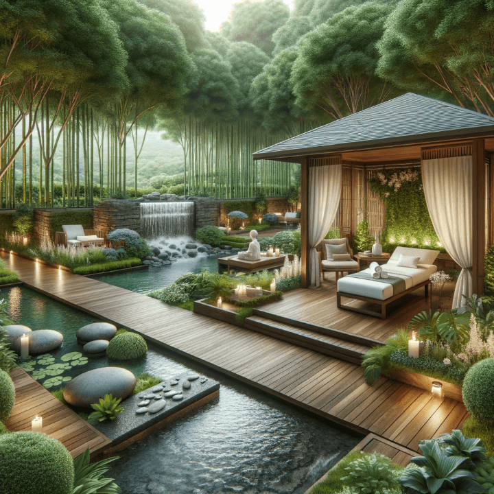 호치민 다리미 스파 핫하다 못해 너무 시원하다! - 3. 다미리 스파의 분위기와 시설 - 3.2 치료 시설 - ③ 야외 트리트먼트 공간 야외 트리트먼트 공간