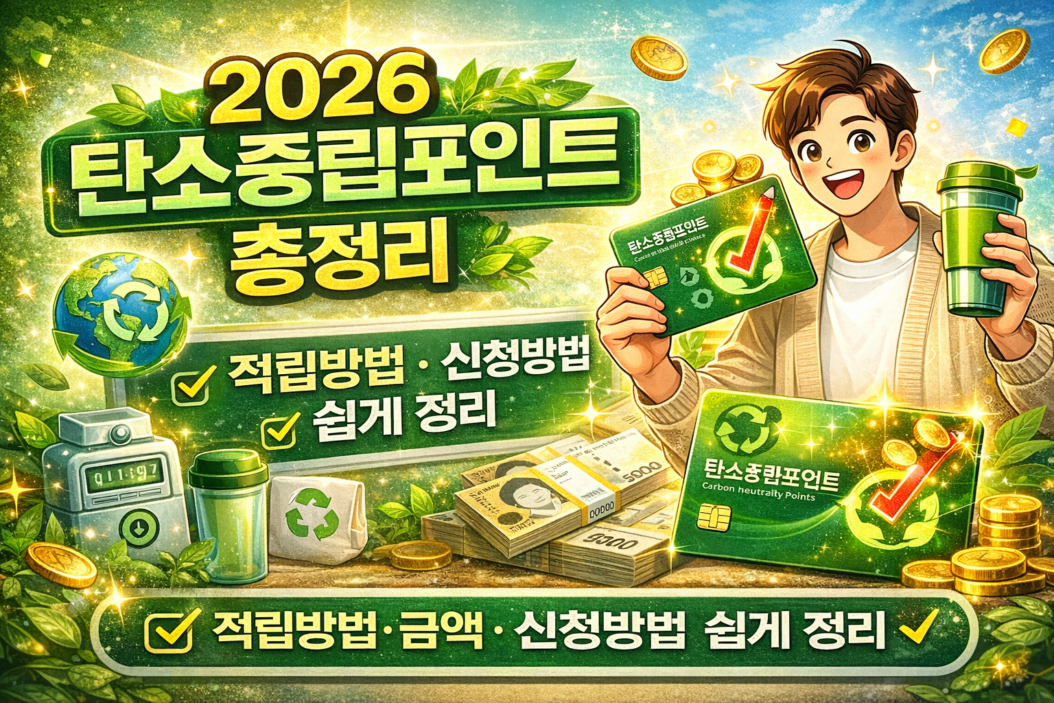2026 탄소중립포인트 신청방법: 매달 현금 받는 살림 꿀팁