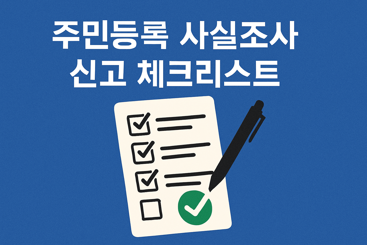 주민등록 사실조사 신고 체크리스트