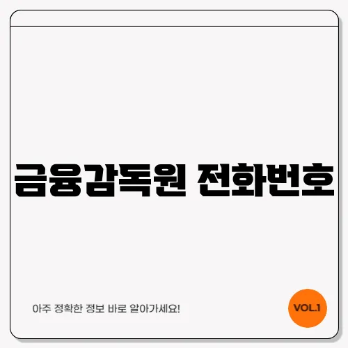 금융감독원 전화번호