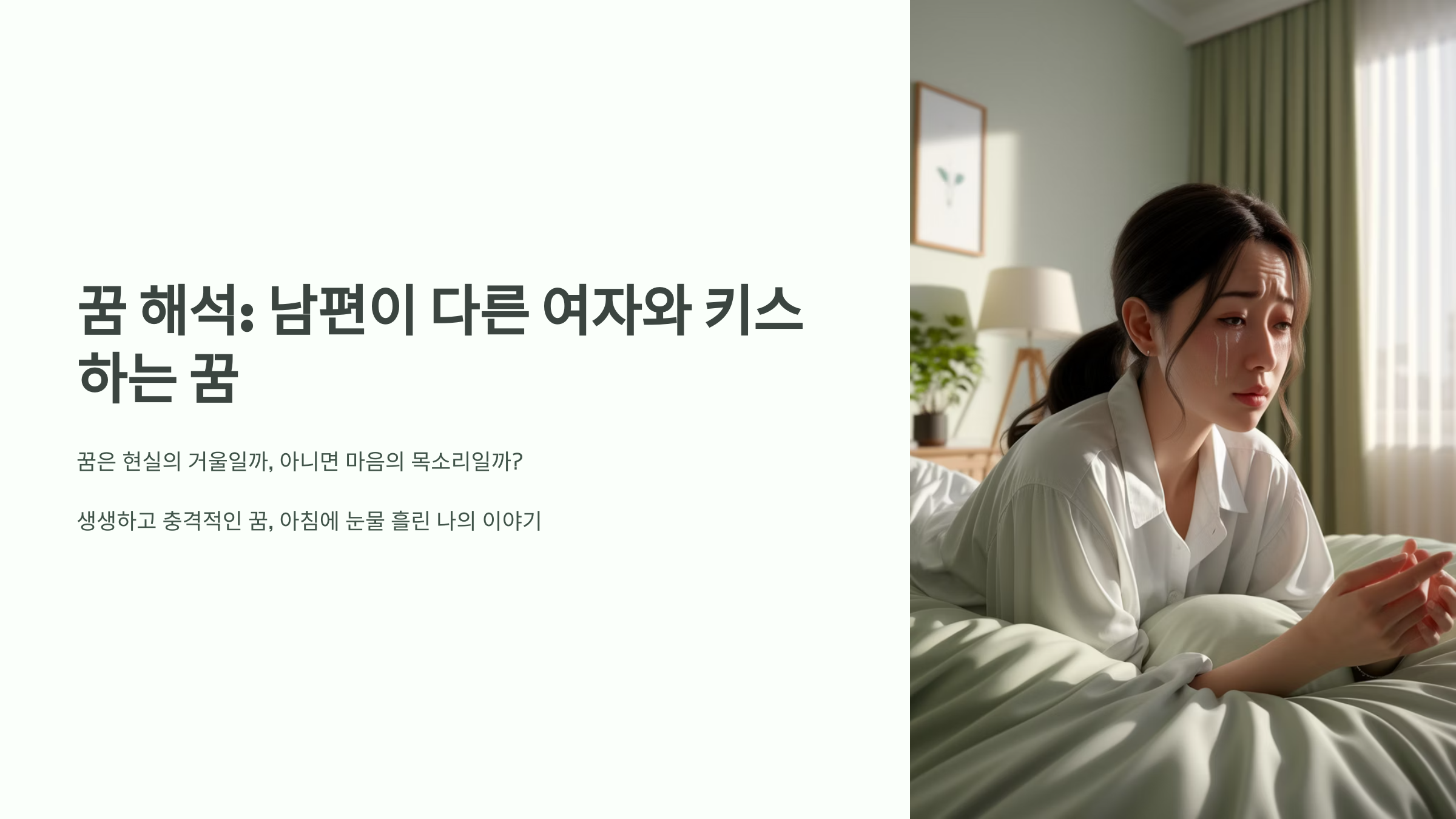 꿈 해석: 남편이 다른 여자와 키스하는 꿈