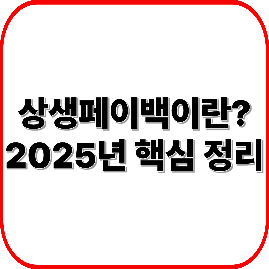 상생페이백이란? 2025년 핵심 정리