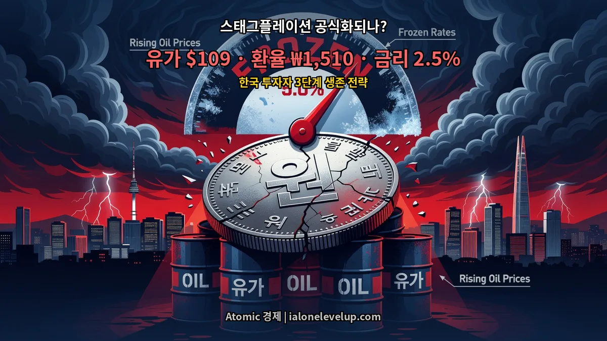 스태그플레이션 한국 유가109 환율1510 금리동결