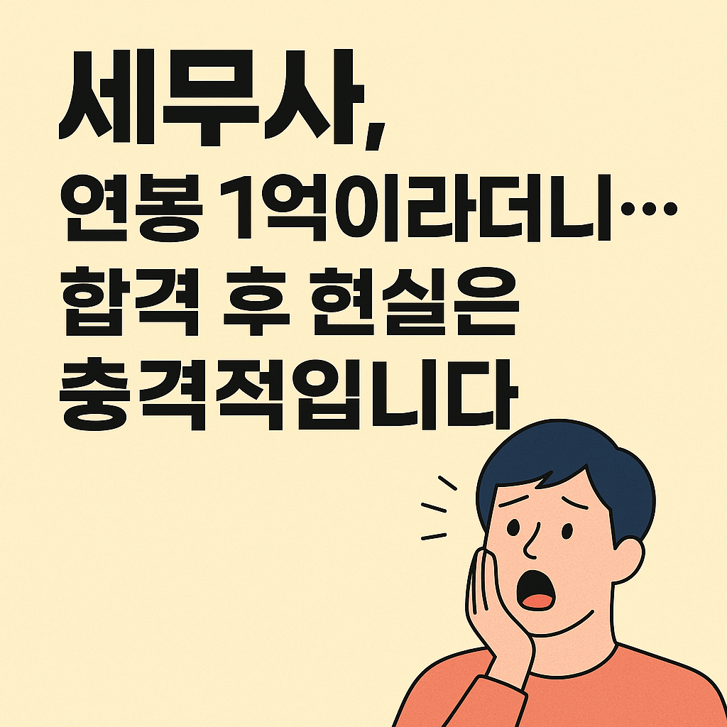 세무사, 연봉 1억이라더니…합격 후 현실은 충격적입니다.