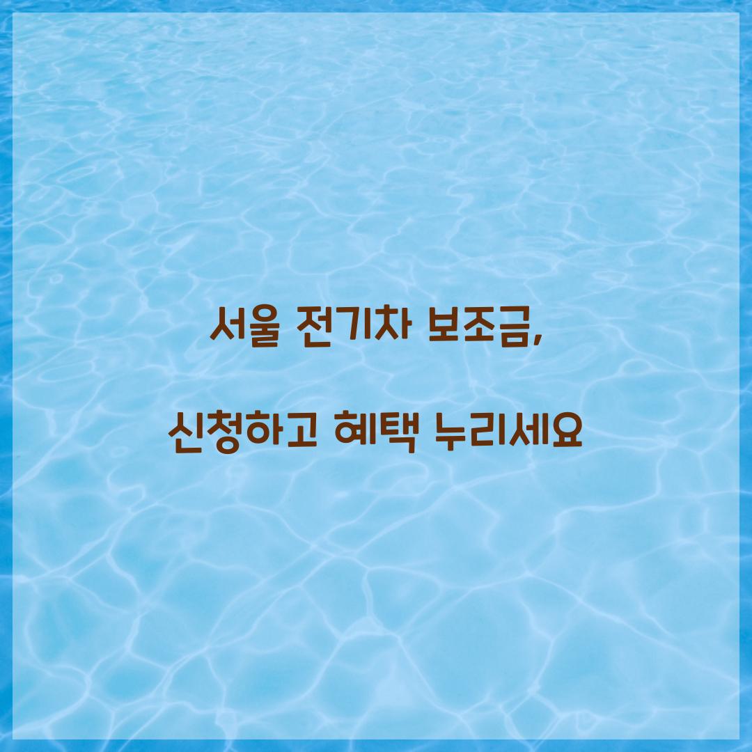 서울 전기차 보조금