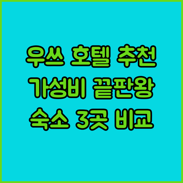 가성비 끝판왕 우쓰노미야 호텔 3곳