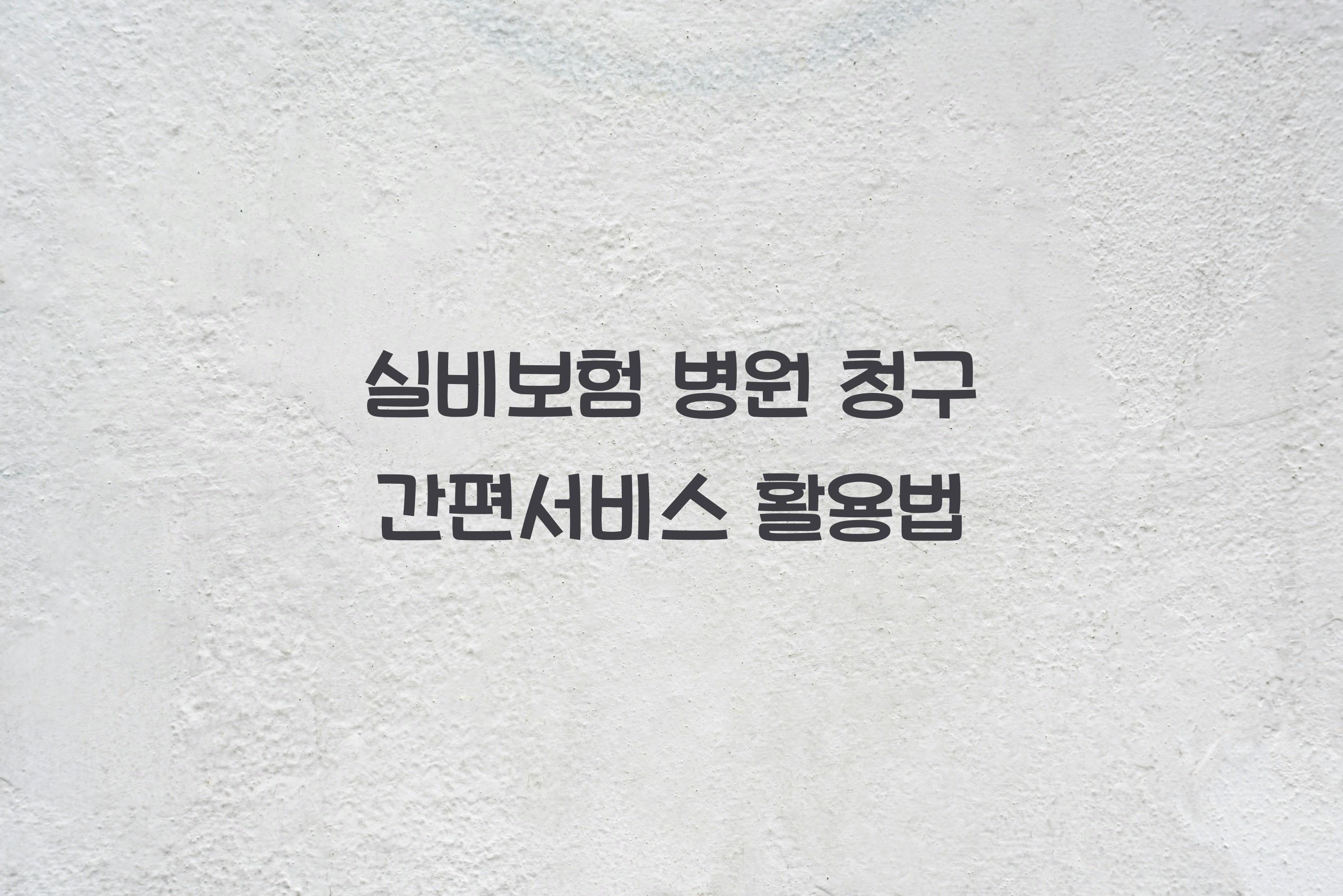 실비보험 병원 청구 간편서비스