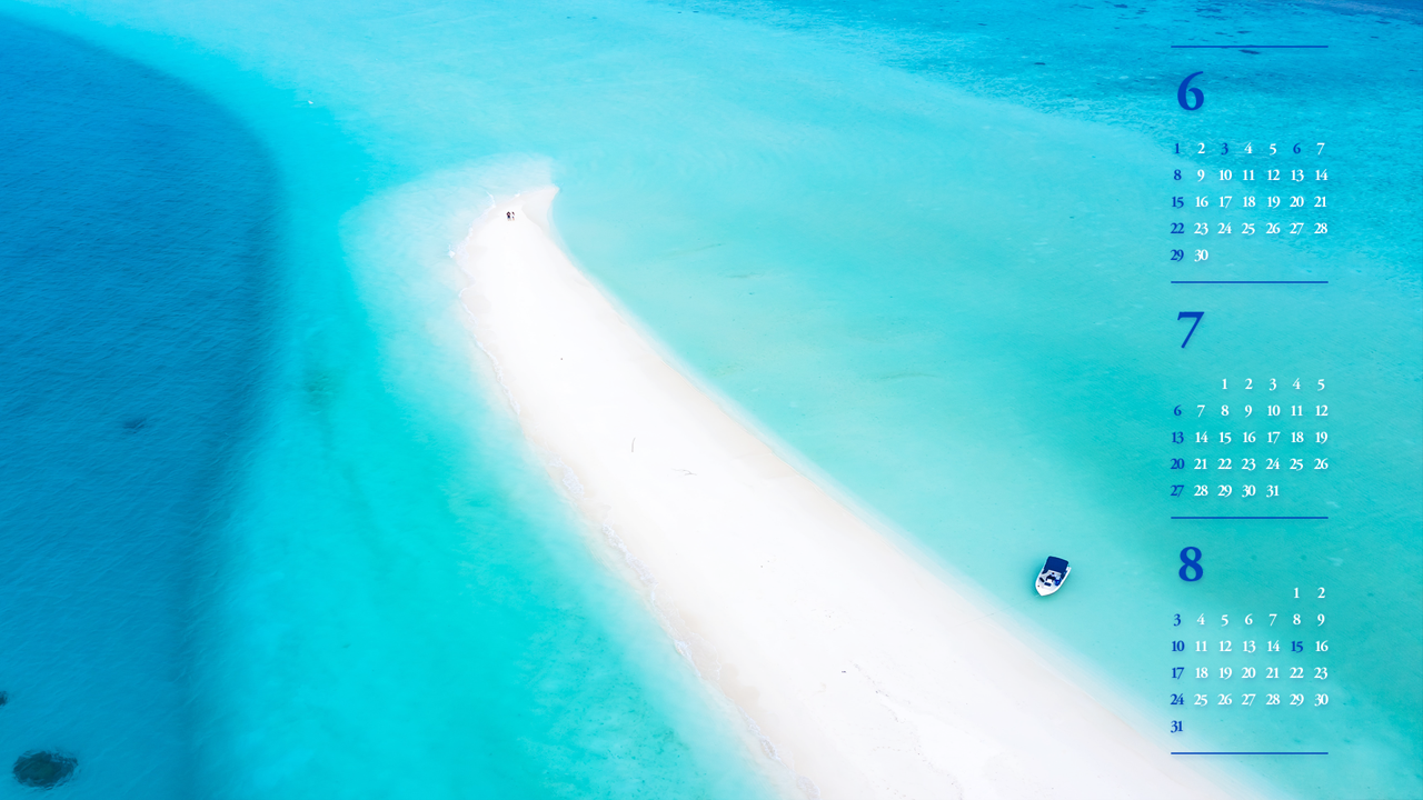 07 몰디브 바다 B - 2025년7월 노트북배경화면