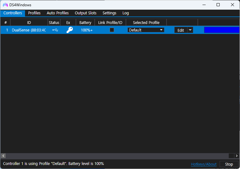 dualsense connect 확인하기