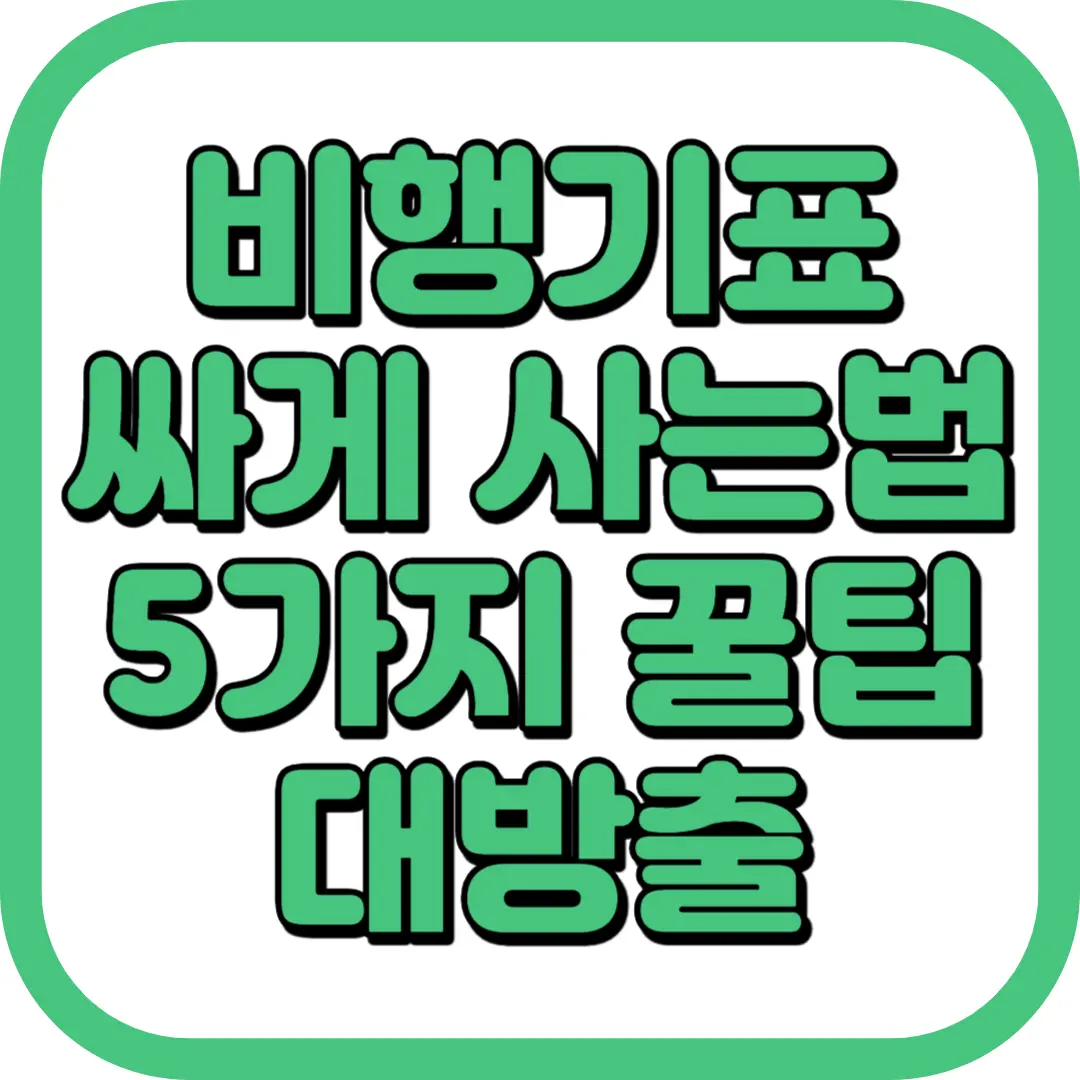 비행기표 싸게 사는법