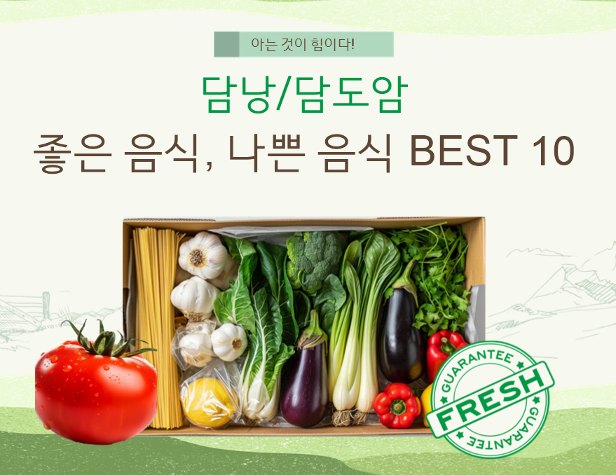 한국인 암 9위 '담낭/담도암'에 좋은 음식, 나쁜 음식 BEST 10