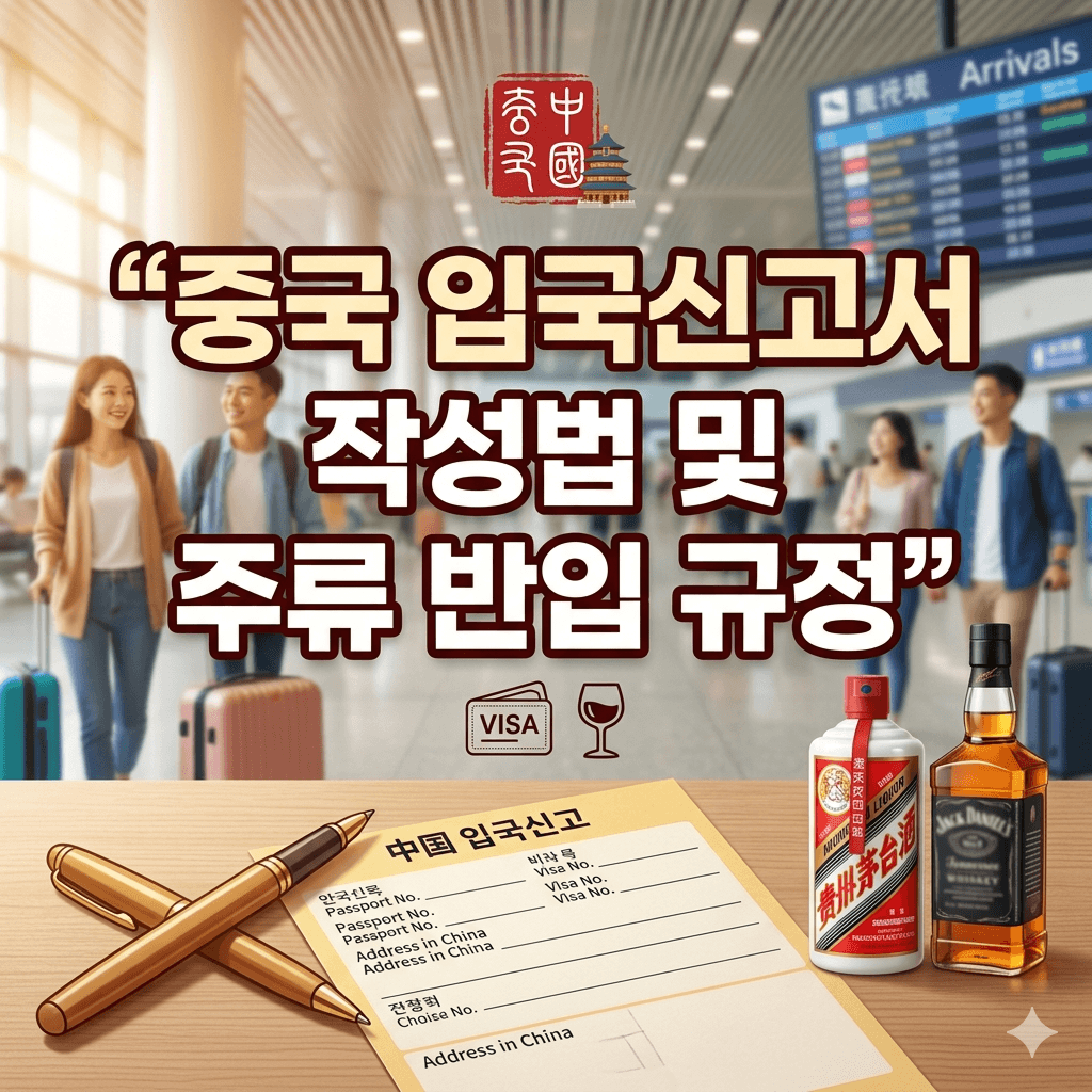 중국 입국신고서 작성법 및 주류 빈압 규정