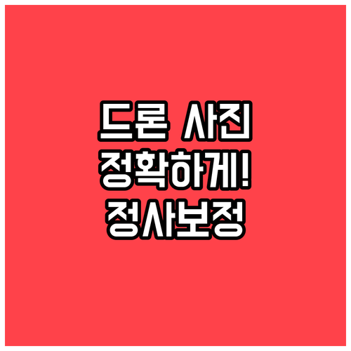 드론 사진, 왜곡 없이 정확하게! 정..