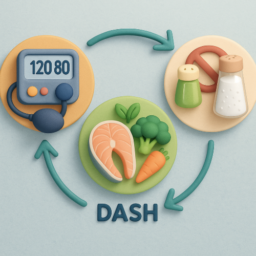 혈압 측정기와 DASH 식단 구성