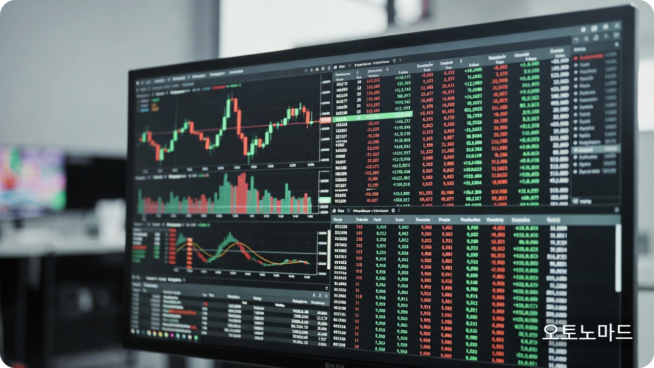 algorithmic trading screen, 출처 오토노마드, 2026