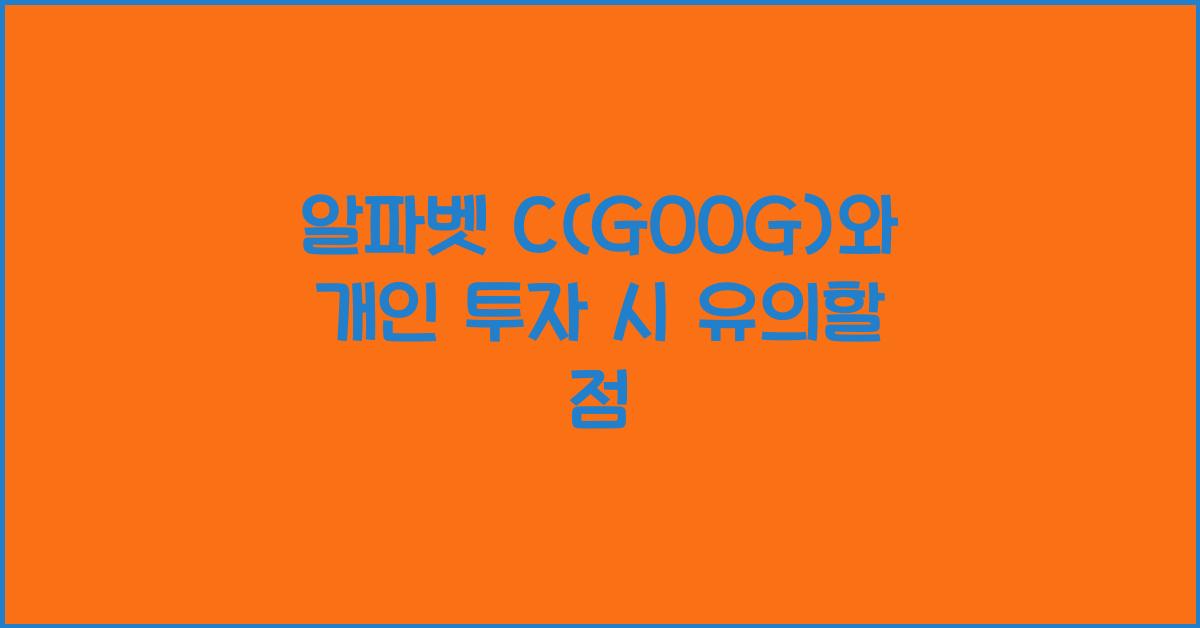알파벳 C(GOOG)와 개인 투자