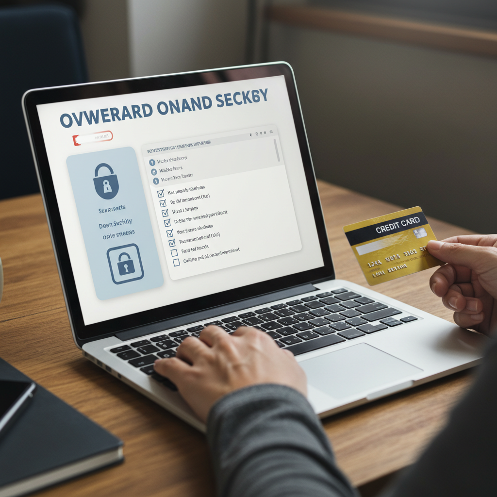 노트북으로 해외직구 안전결제를 하는 모습