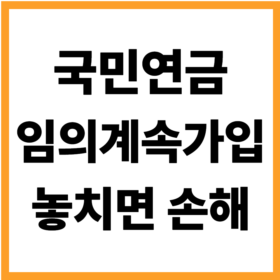 국민연금 임의계속가입