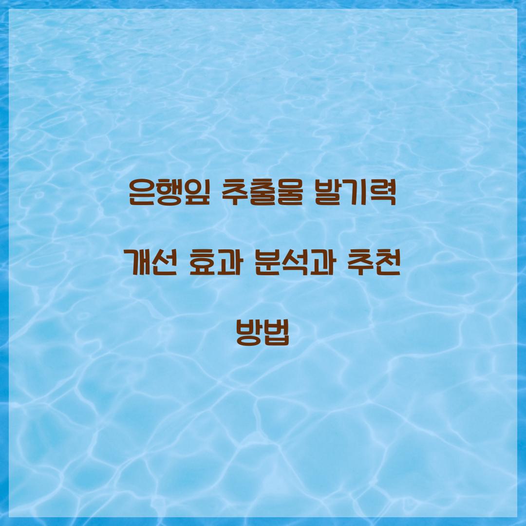 은행잎 추출물 발기력