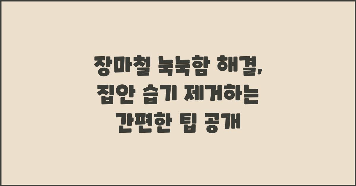 장마철 눅눅함 해결: 집안 습기 제거하는 간편한 방법