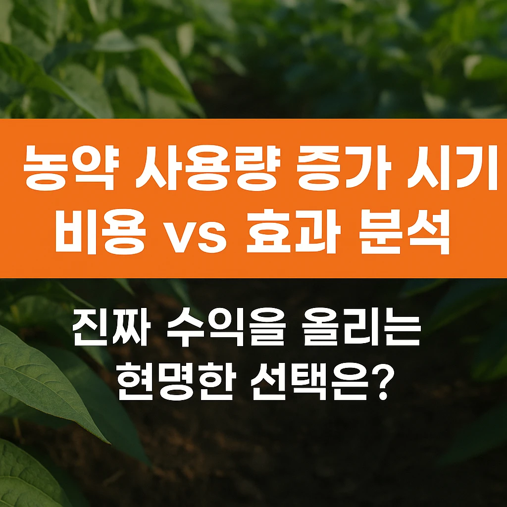 농업경제학 : 농약 사용량 증가 시기, 비용 vs 효과 분석 – 진짜 수익을 올리는 현명한 선택은?