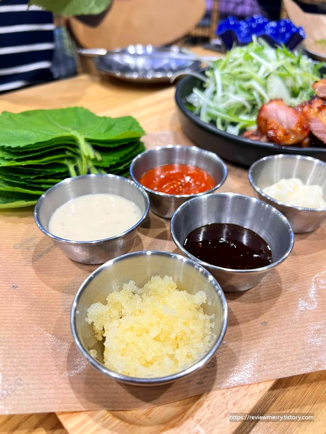 소스 및 채소 사진