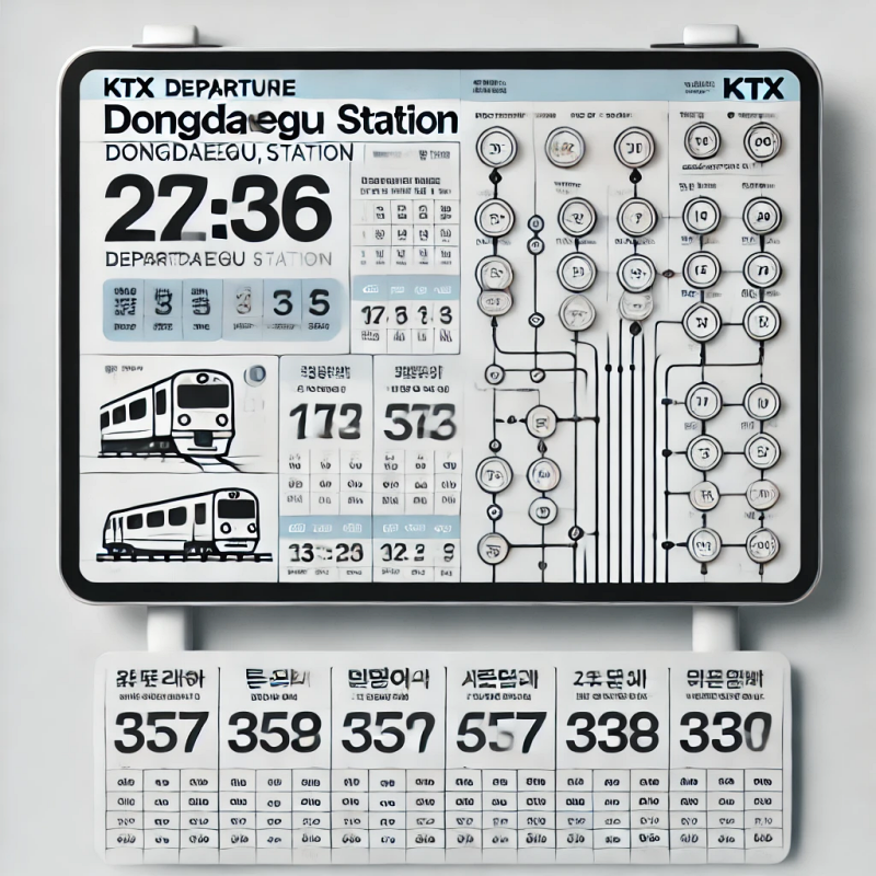 동대구역에서 출발하는 KTX 시간표
