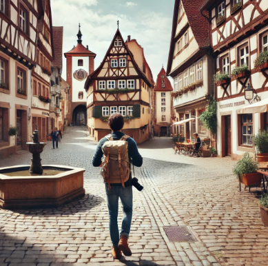 독일 소도시 여행자 사진