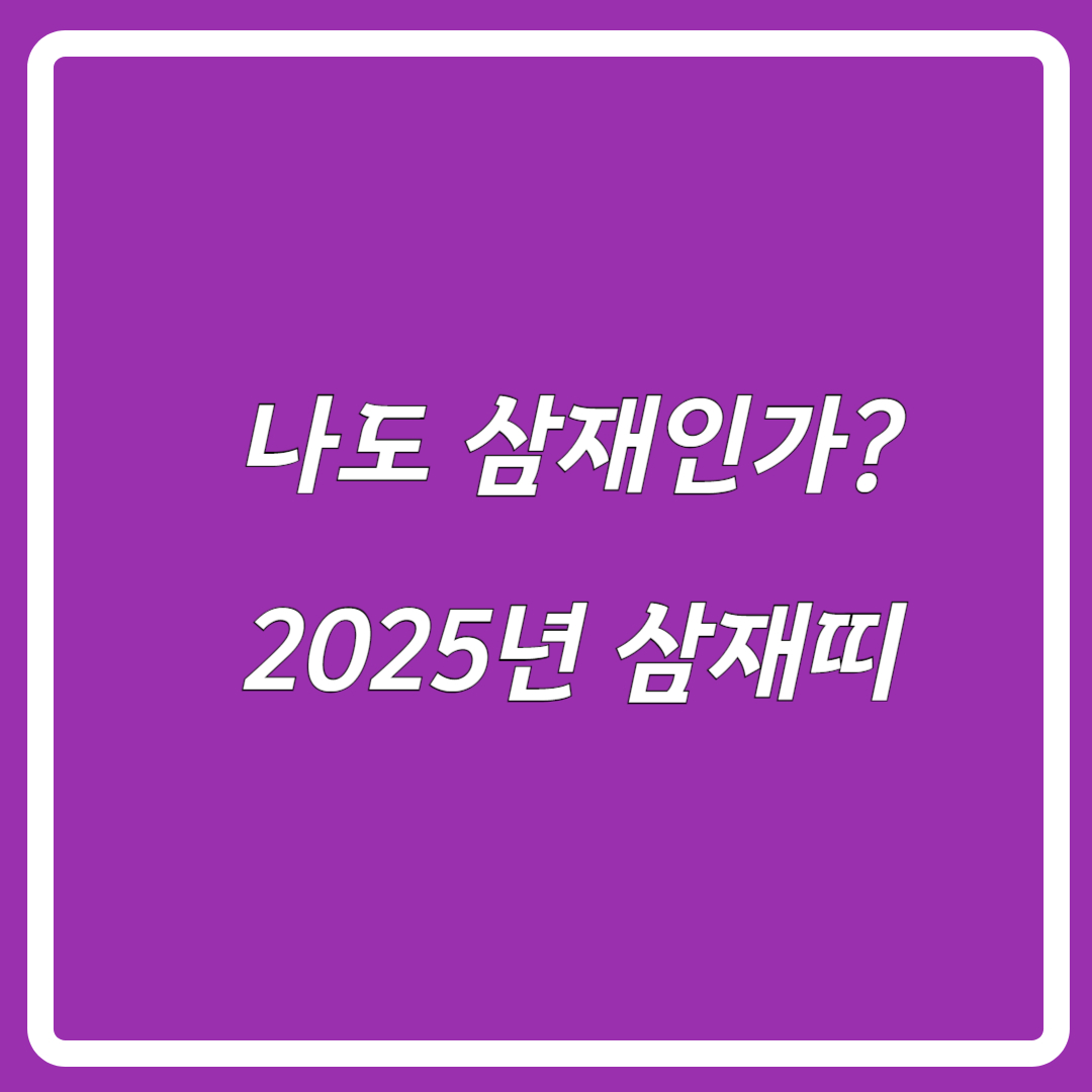 2025년삼재띠