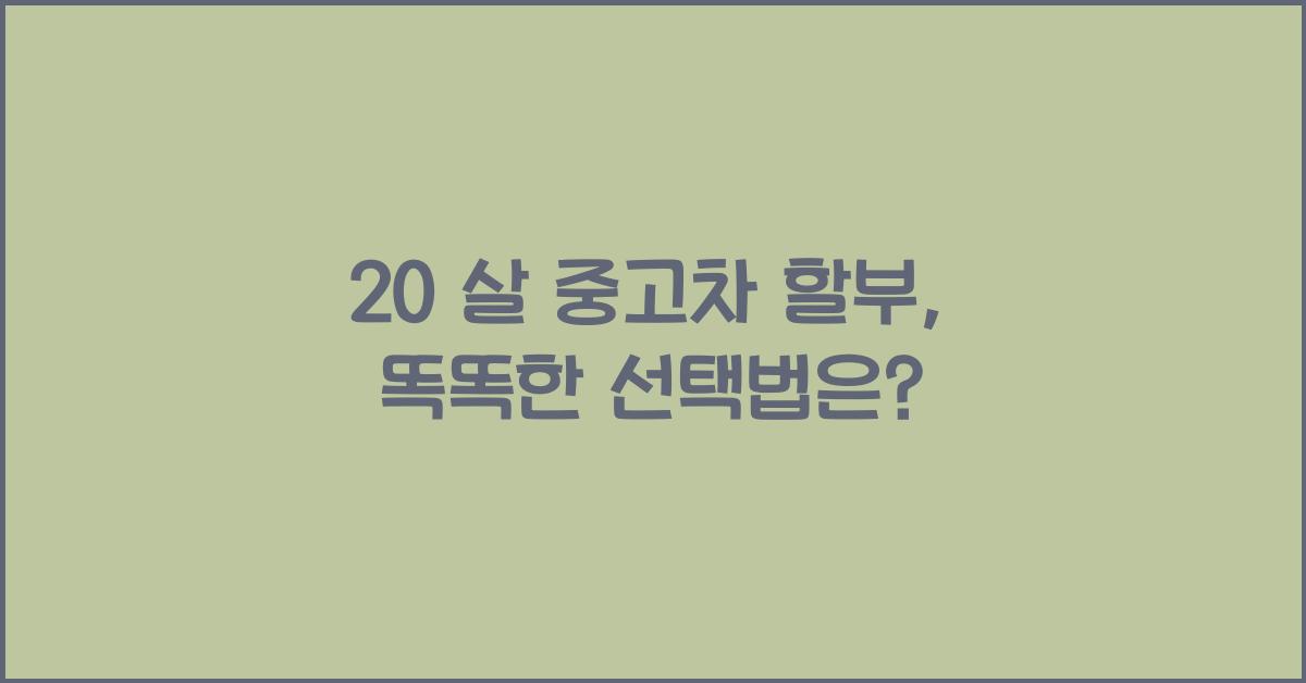 20 살 중고차 할부