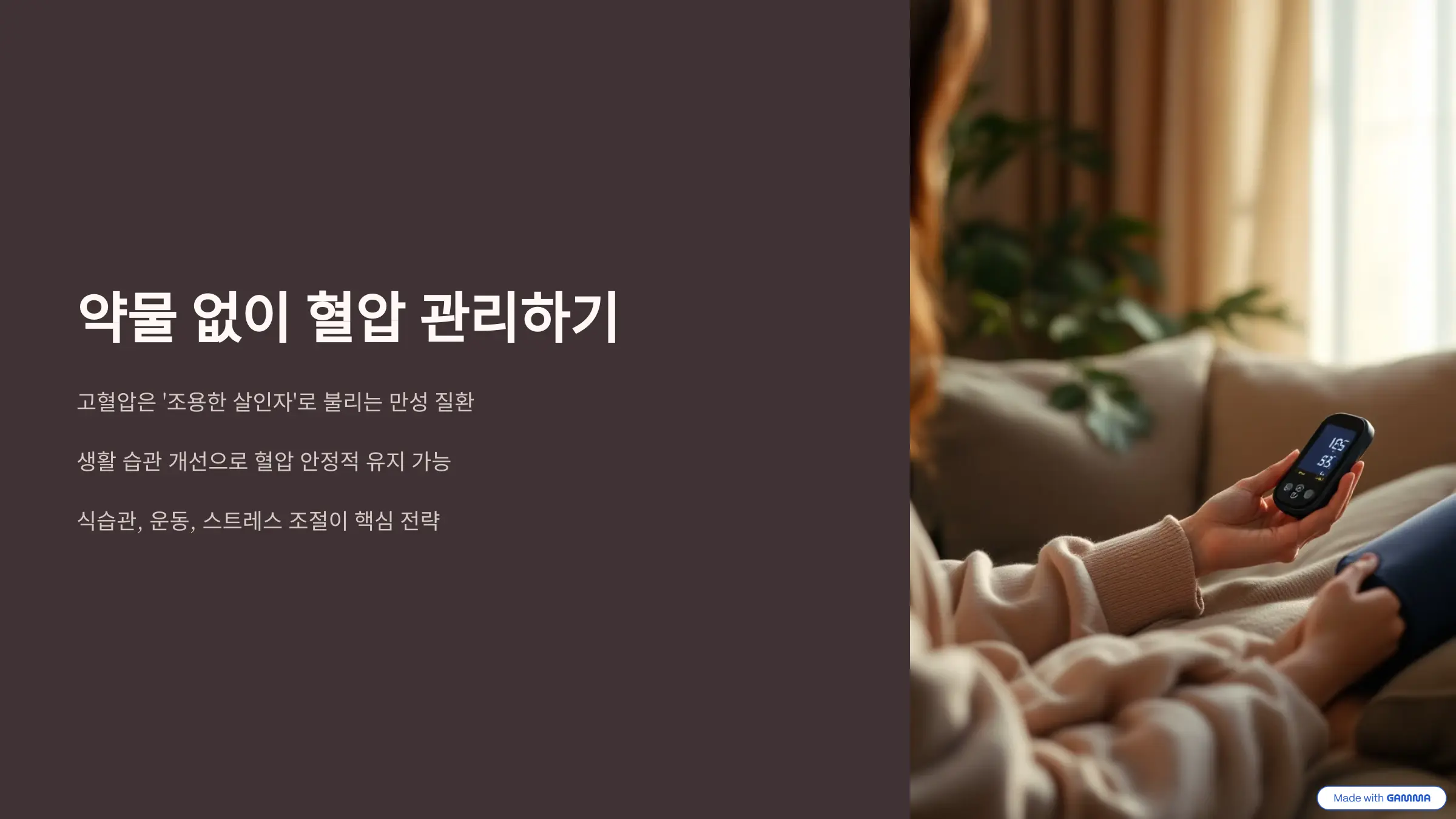 자연스럽게 혈압을 낮추는 건강한 생활습관 가이드