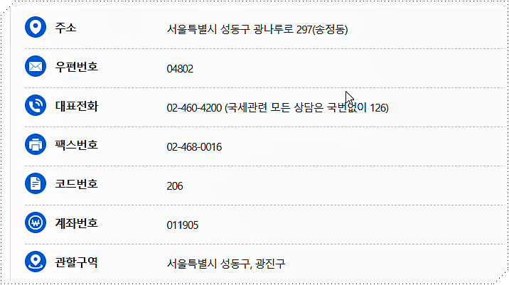 민원실 전화번호 및 운영시간