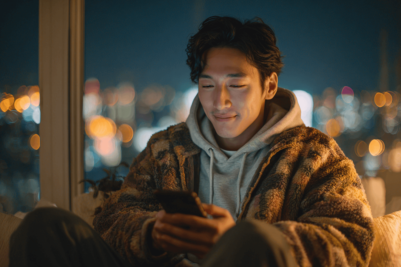 티빙을-시청중인-남성