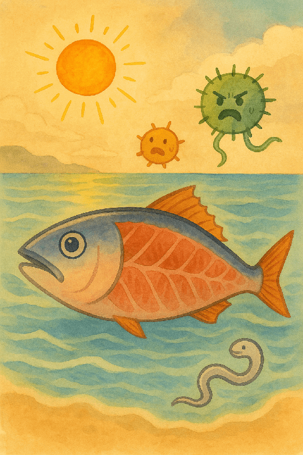 여름 바다는 따뜻해지고, 생선회는 위험해진다