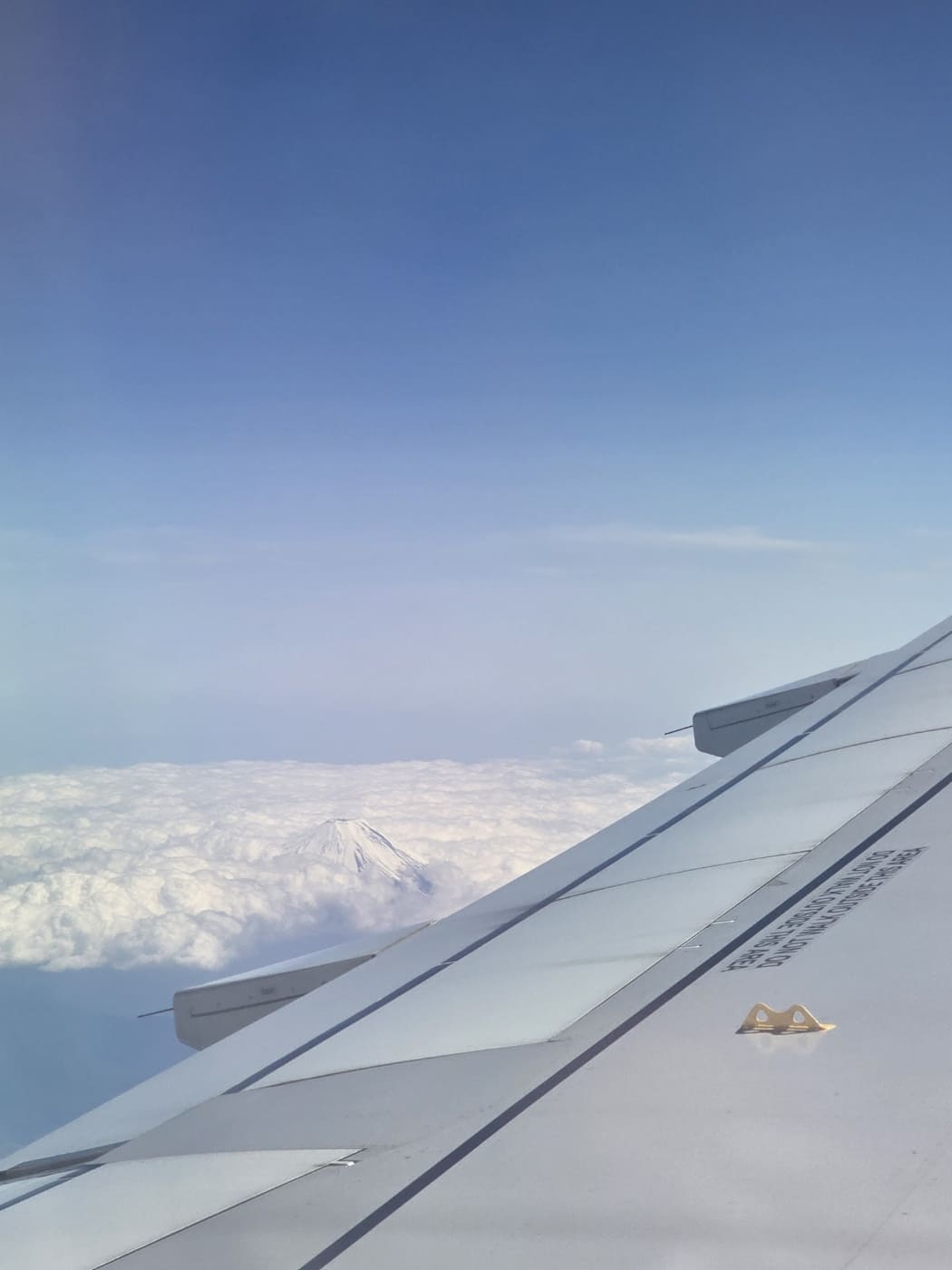 비행기에서 바라본 후지산 정상