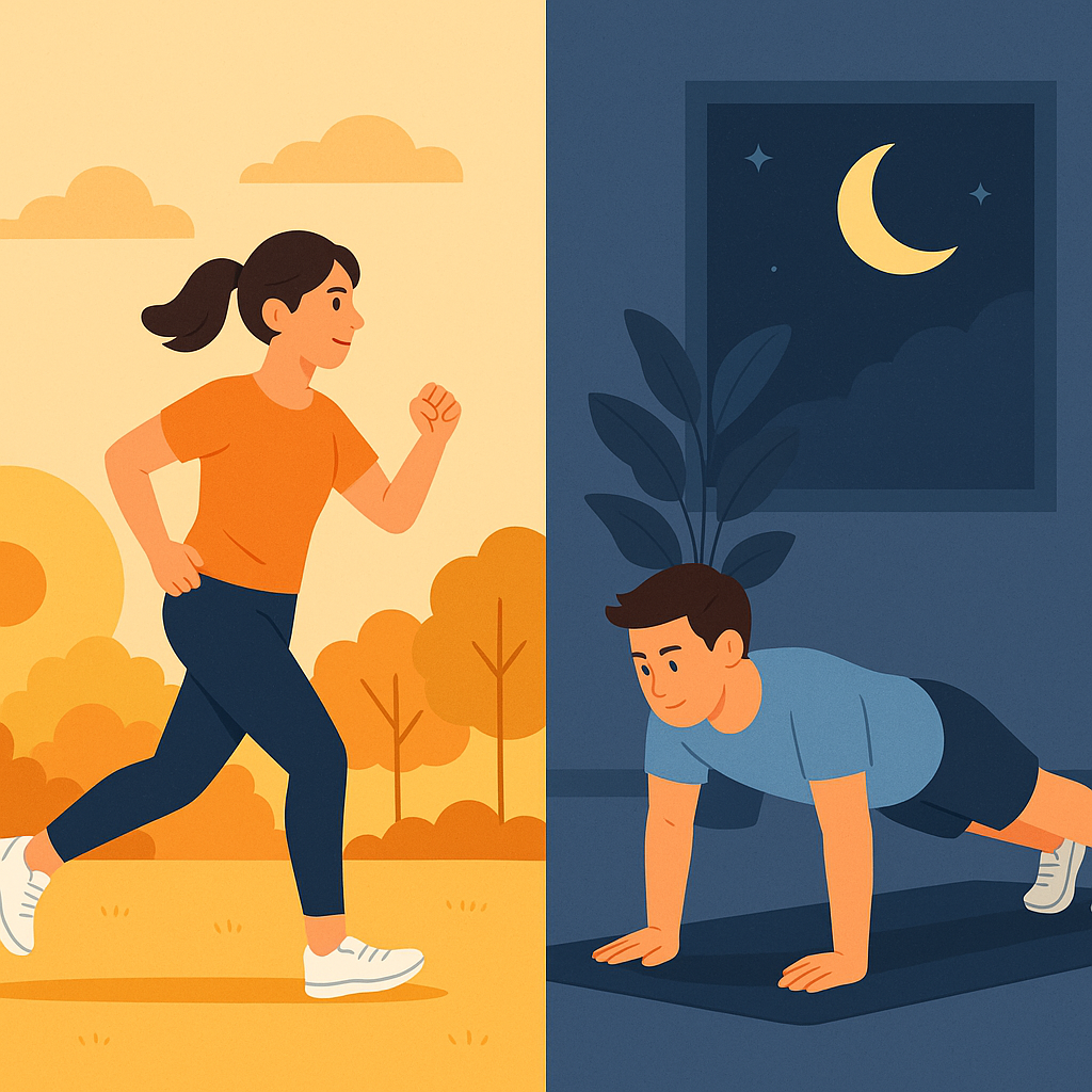 아침 운동과 저녁 운동의 차이점, 장단점, 각자에게 맞는 운동 시간 선택법