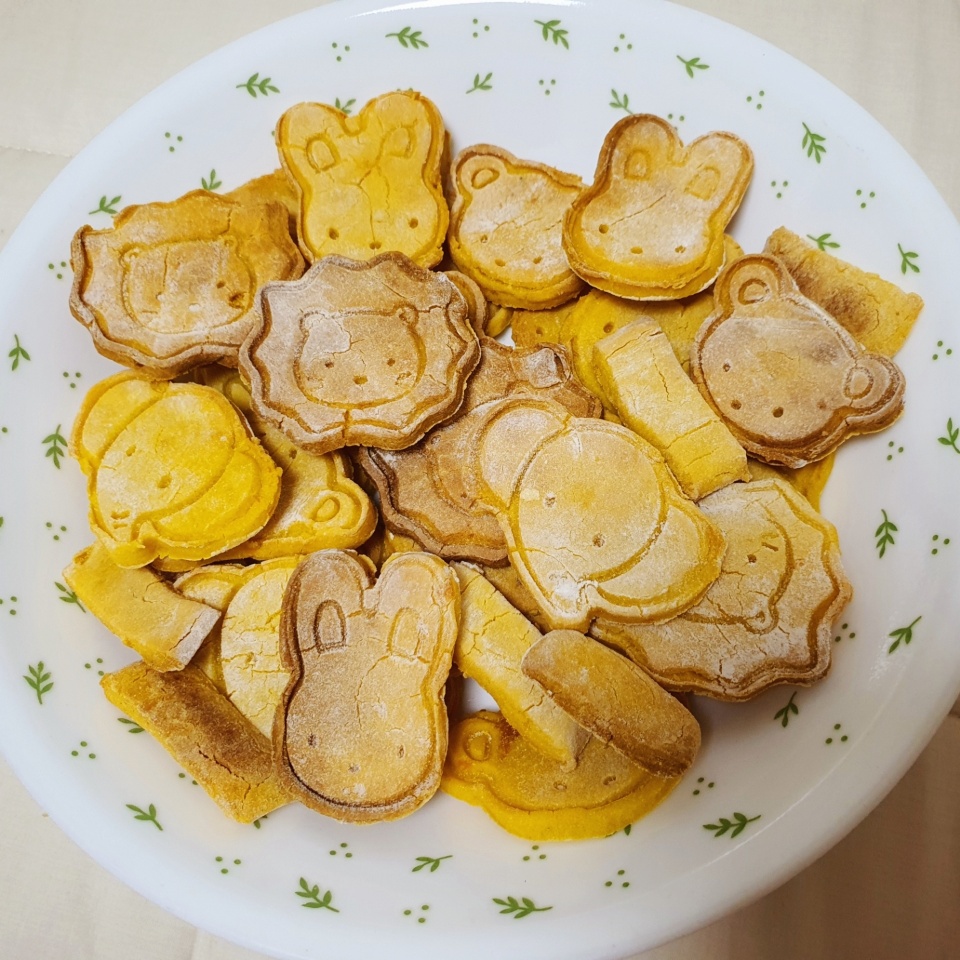 완성된 단호박 쿠키