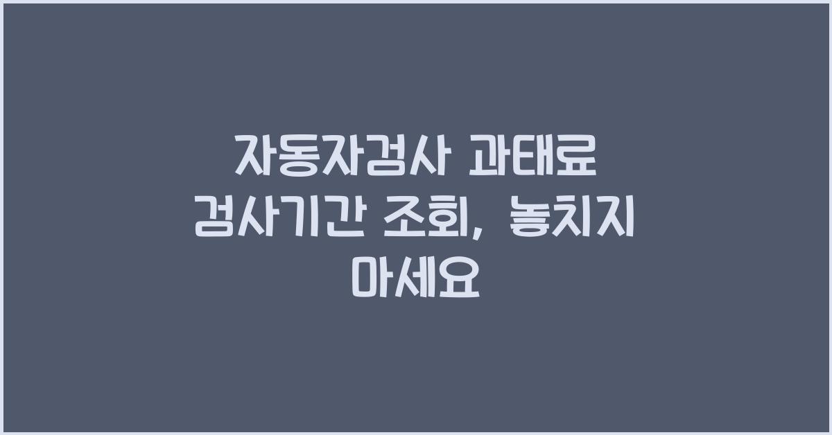 자동자검사 과태료 검사기간 조회