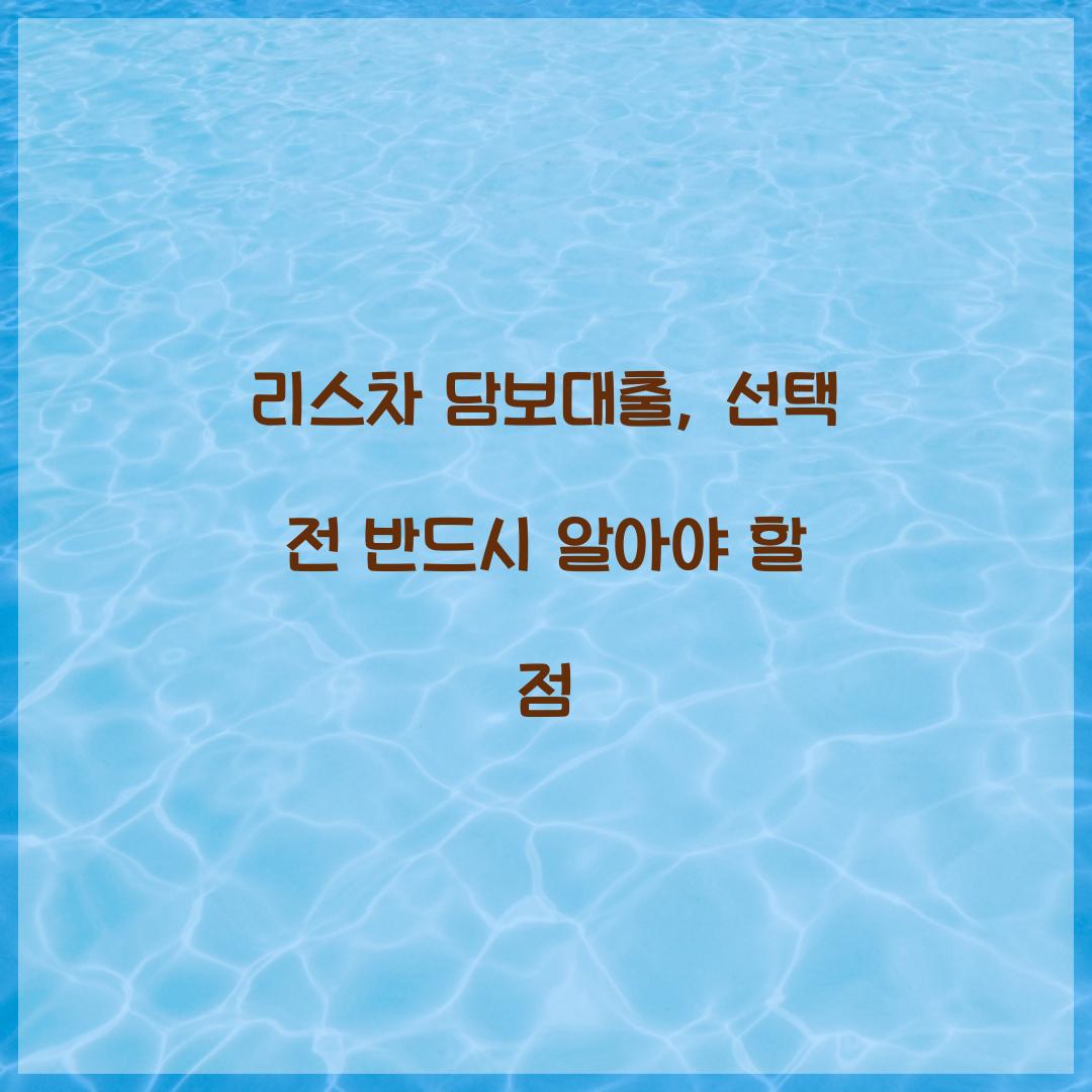 리스차 담보대출