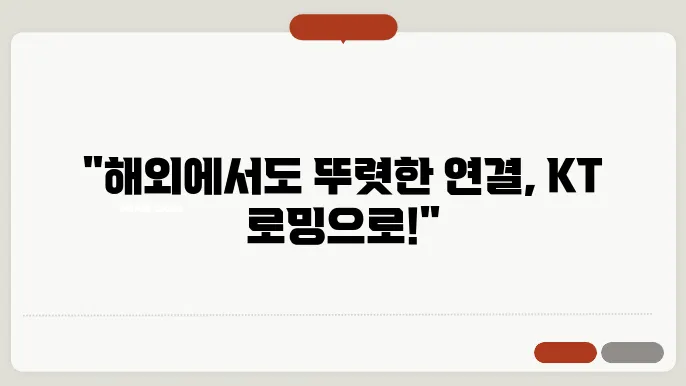 kt 로밍 하는 법