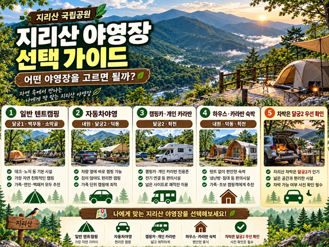 지리산 국립공원 예약통합시스템 야영장