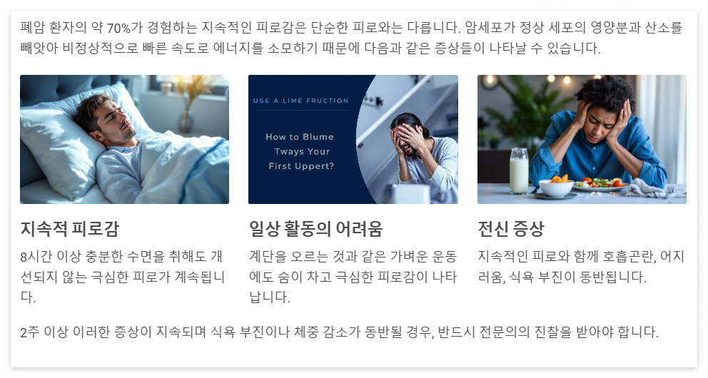 만성피로 및 무기력함