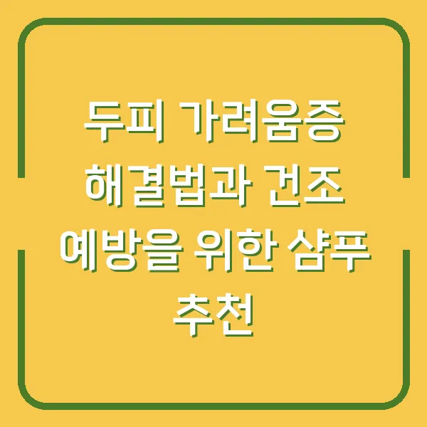 두피 가려움증 해결법과 건조 예방을 위한 샴푸 추천