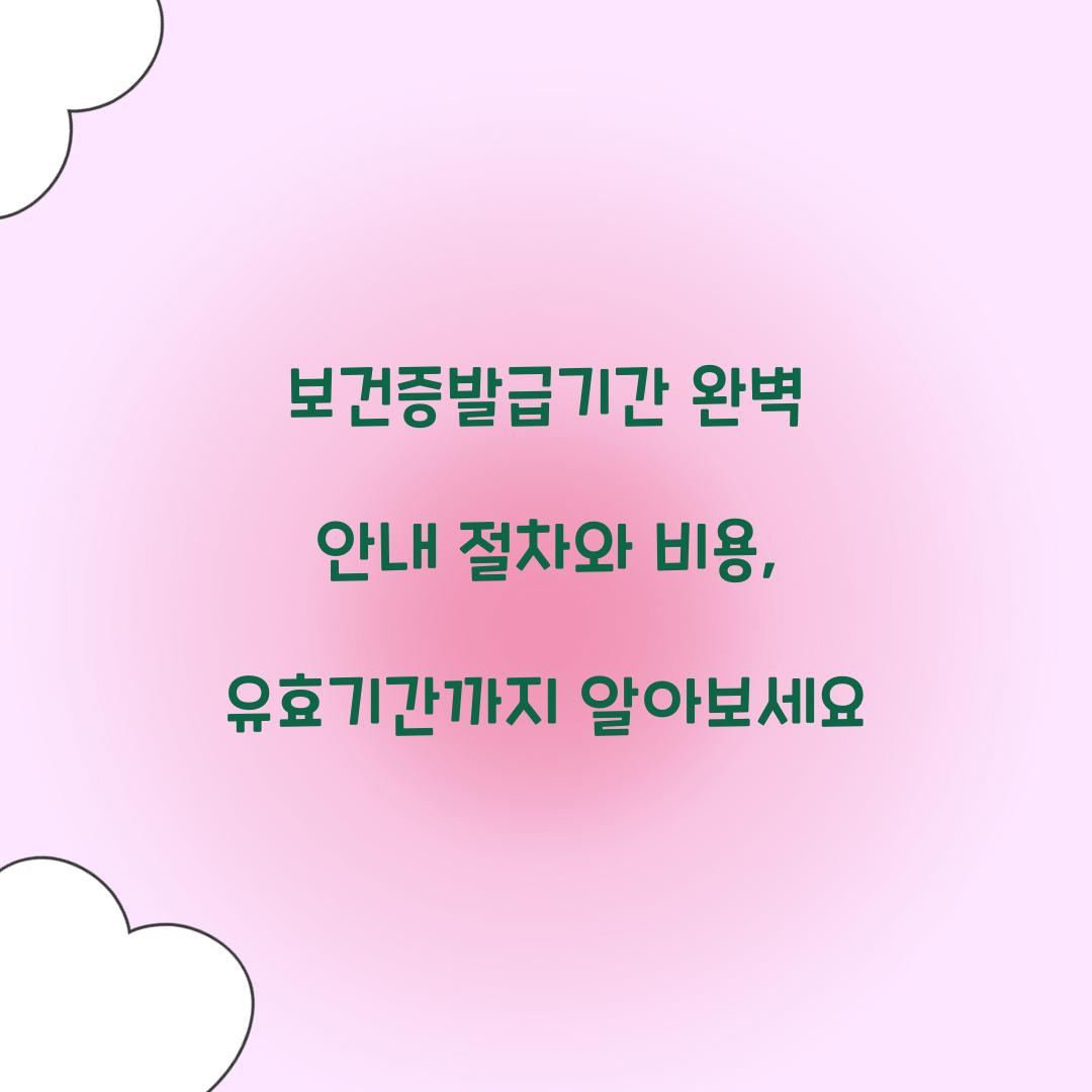 보건증발급기간