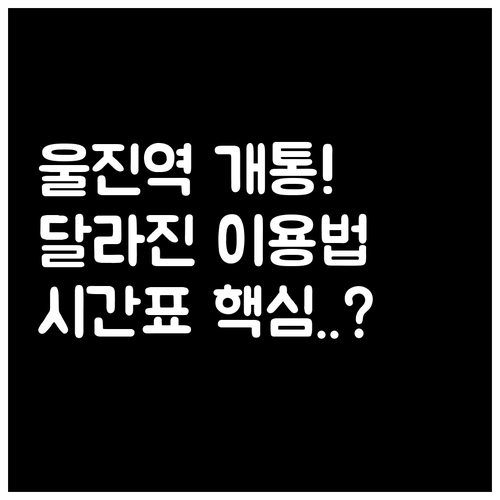 동해선 전철화 개통으로 새로워진 울진..