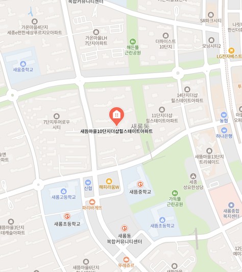 새뜸마을10단지아파트 위치 지도
