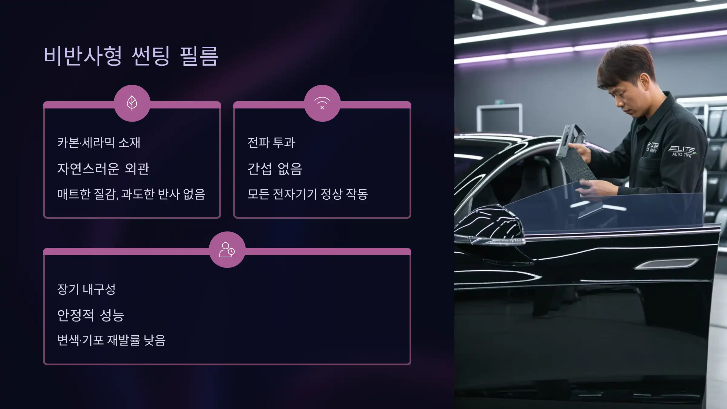 비반사형 썬팅 필름의 특징