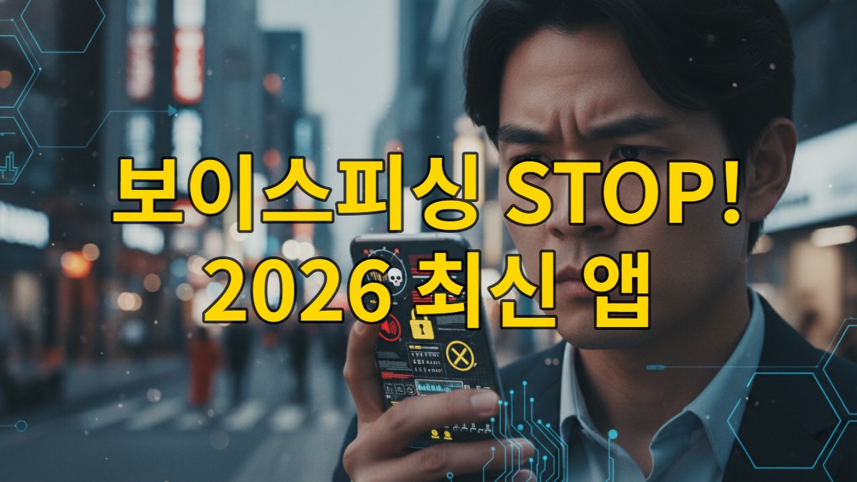 스마트폰으로 AI 보이스피싱 경고를 확인하는 한국인의 모습