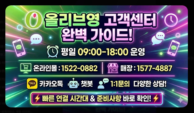 올리브영 고객센터 운영시간,전화번호,빠른상담연결 3가지방법